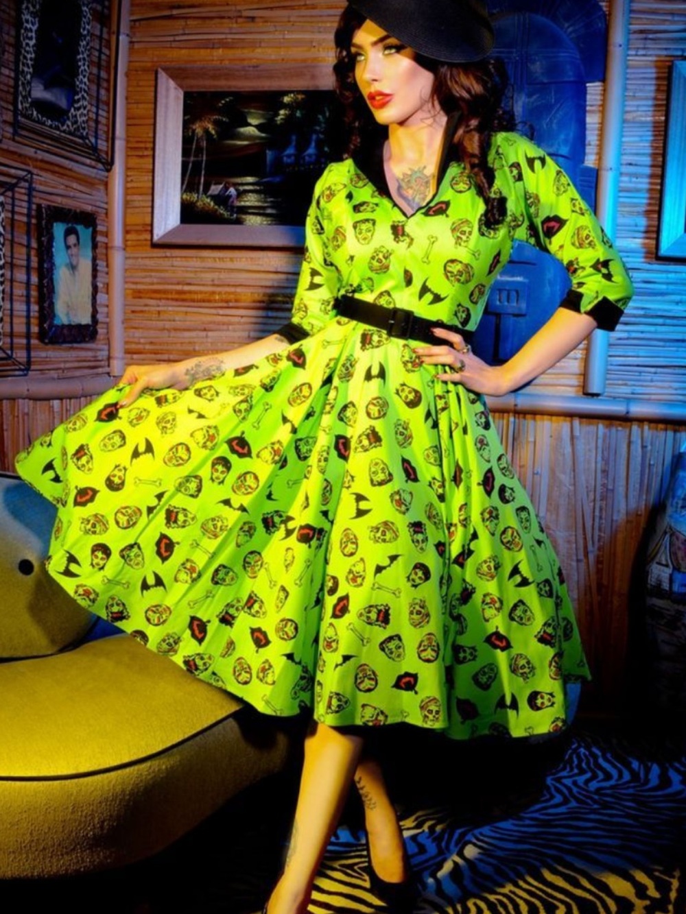 Deadly Dames Haunted Housewife 1950s-Style Swing Dress